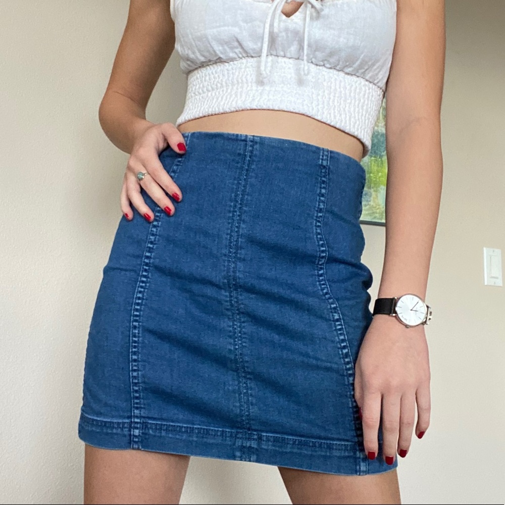 (SOLD) Free People denim mini skirt!